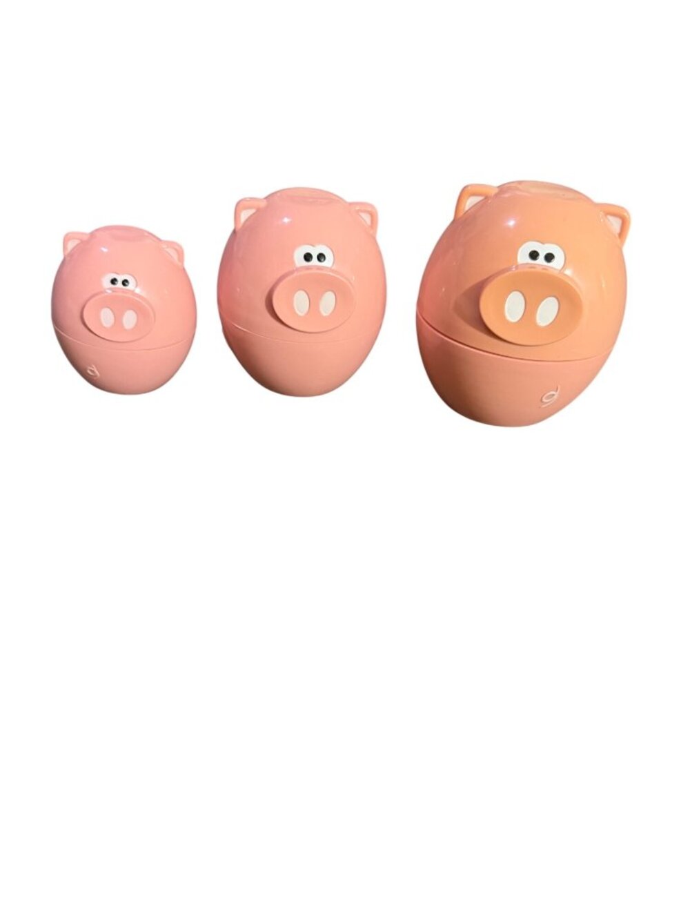 Pig-Themed Nesting Measuring Cups Set Of 3 Pink 1/3 Cup 2/3 Cup 1 Cup Plastic Fu